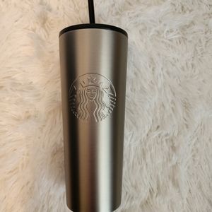NEW Silver Metal Starbucks Cold Cup